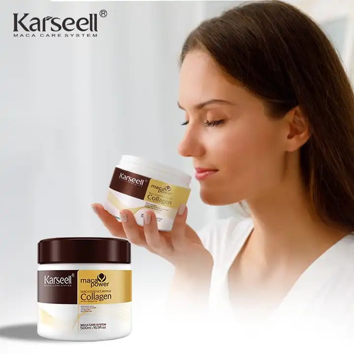 Karseell Collagen Hair Treatment Mask - Deep Repair Conditioning Argan Oil Collagen Hair Mask Essence For Dry & Damaged Hair - 16.90 oz 500ml