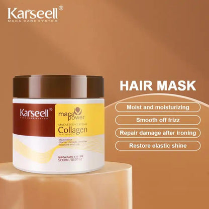 Karseell Collagen Hair Treatment Mask - Deep Repair Conditioning Argan Oil Collagen Hair Mask Essence For Dry & Damaged Hair - 16.90 oz 500ml